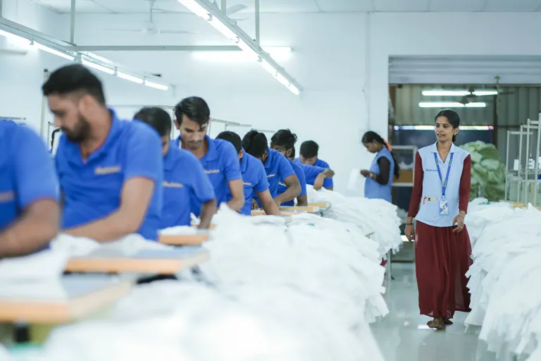 Inside BlueFashion's modern apparel manufacturing facility in Erode, India