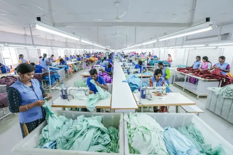 Variety of fabric rolls stored in inventory